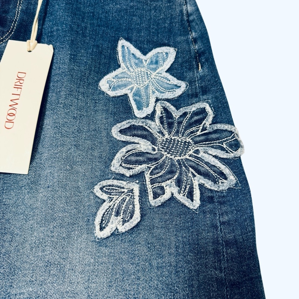 NWT New $148 Driftwood Embroidered Denim Mini Skirt Size 26 - Picture 5 of 8